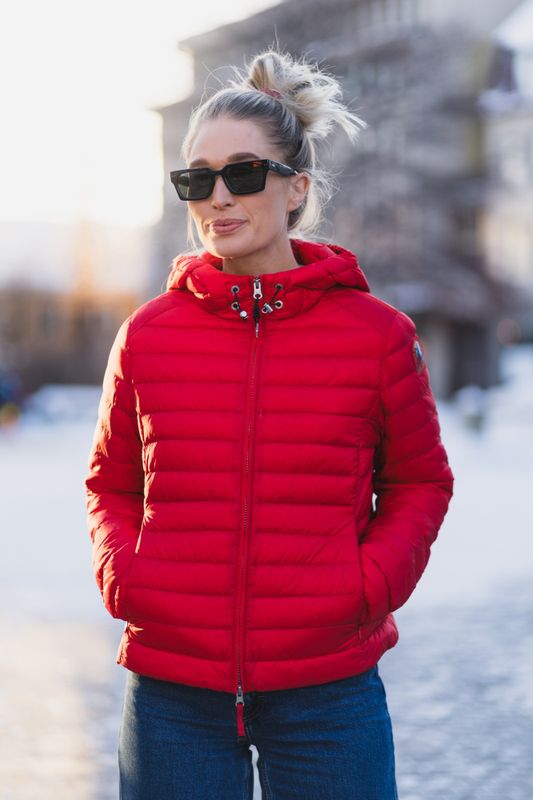 Rory Hooded Down Jacket Cherry Red 