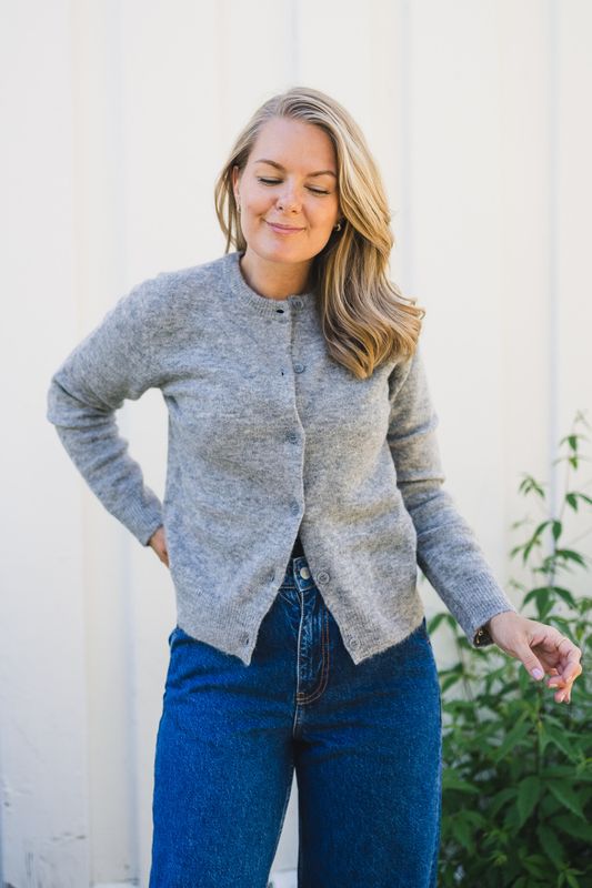 Nor Short Cardigan 7355 Grey Melange 