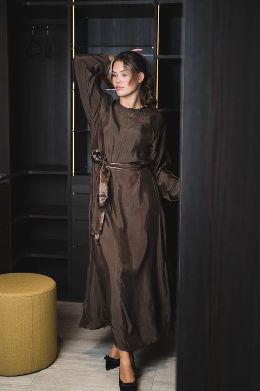 Bridget Long Dress Brown 