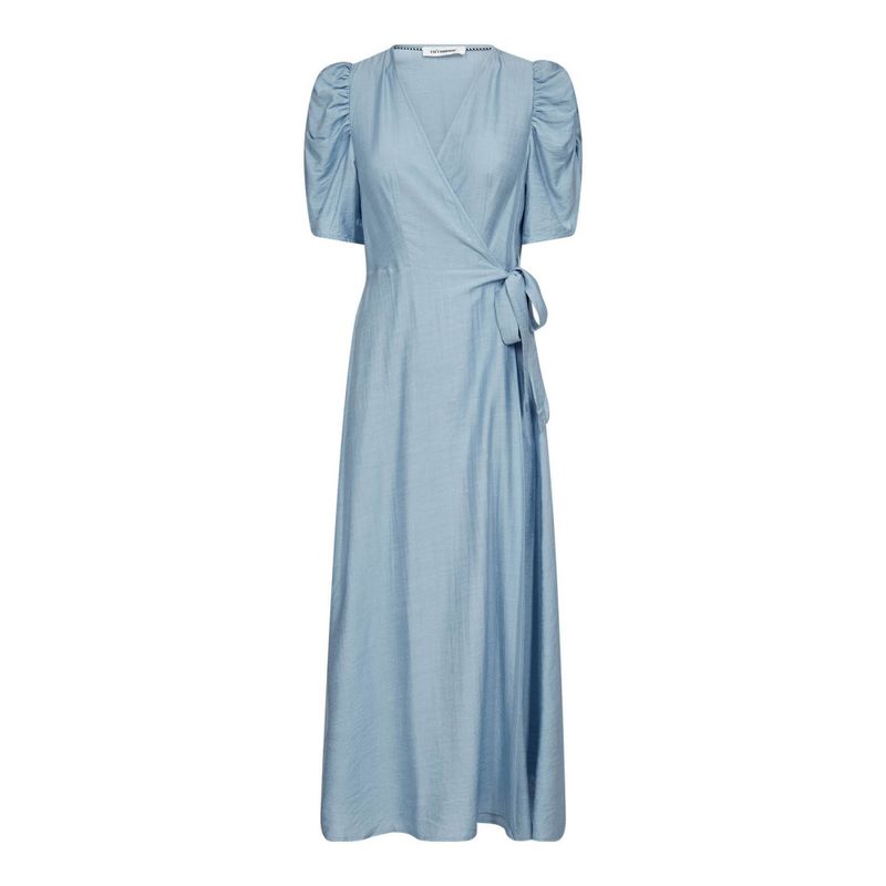 Hera SS Wrap Dress Pale Blue 