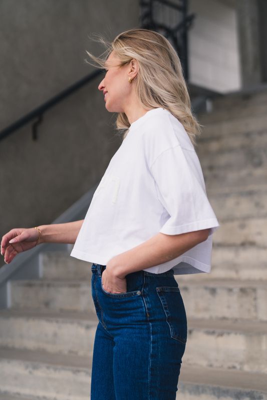 Rocky Cropped Tee White 