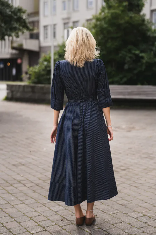 Maria Dress Pinstripe 