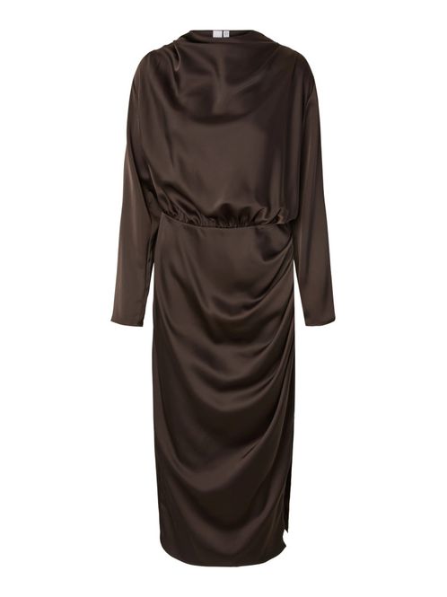 Hovedbilde Pella LS Funnel Neck Long Dress Chocolate Brown 