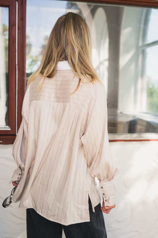 Anne Silk Shirt Beige 