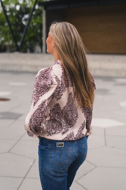 Rosslyn Paisley Drop Blouse Burgundy