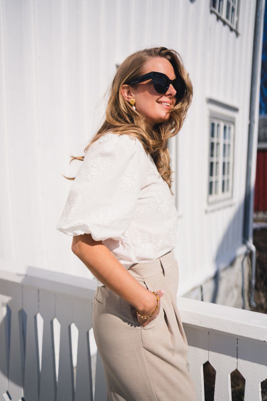 Camilla 2/4 Shirt EMB Bright White