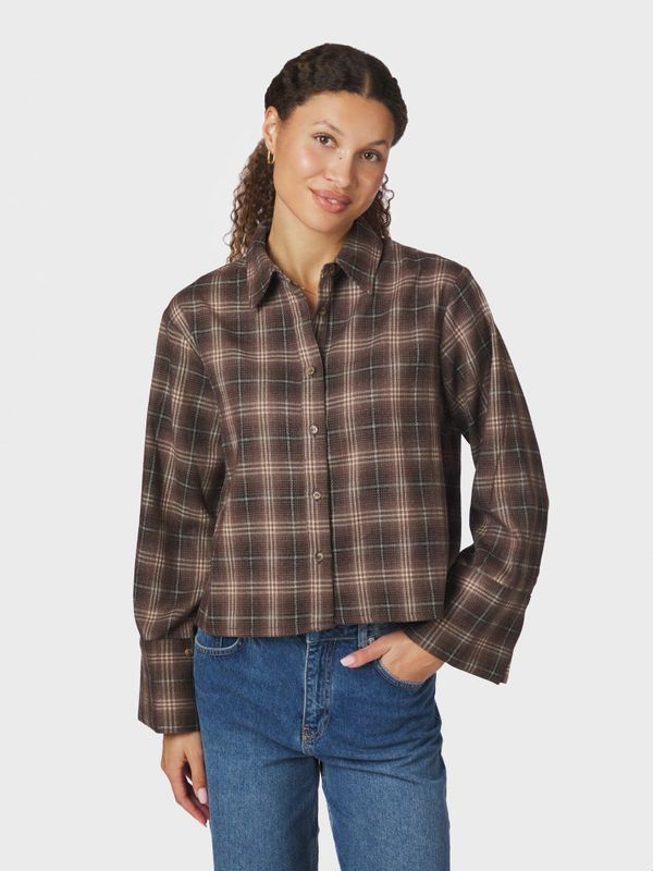 Jaylin Flannel Check Shirt Dark Taupe 
