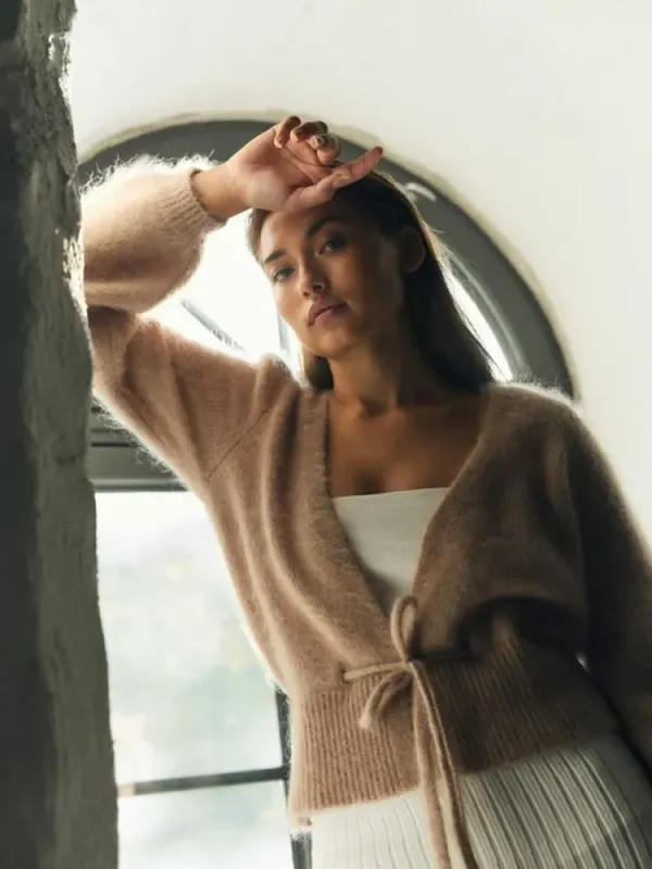 Malin Chunky Cardigan Hazel Beige