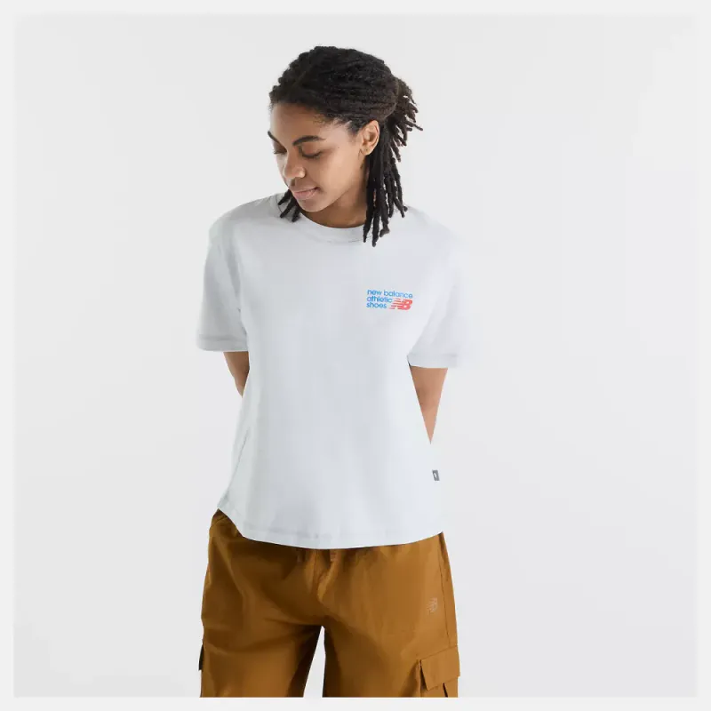 Athletics Premium Logo Hip Length Relaxed T-Shirt Ash Heather 