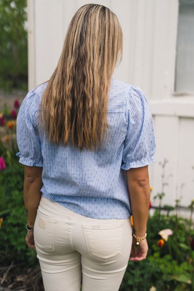 Hovedbilde Odesa Dot Stripe Blouse Light Blue 