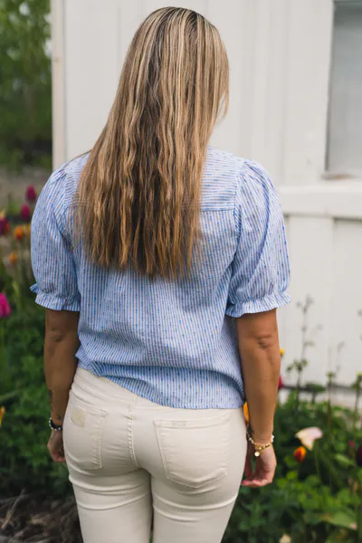 Hovedbilde Odesa Dot Stripe Blouse Light Blue 