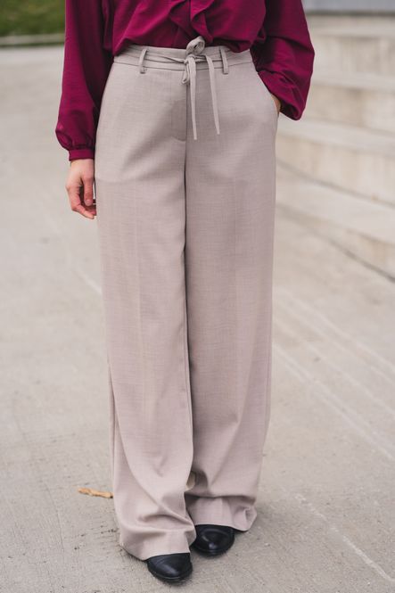 Hovedbilde Marceli HW Pants Long Warm Light Grey Melange 