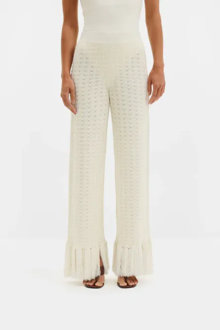 Hovedbilde Alycia Knitted Fringe Pants White 