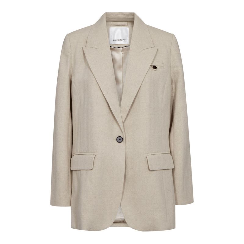 Leena Linen Fitted Blazer Bone 