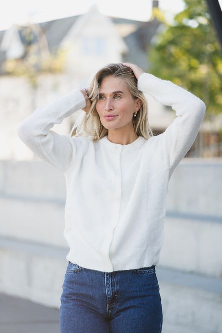 Hovedbilde Nor Short Cardigan 7355 Clear Cream 