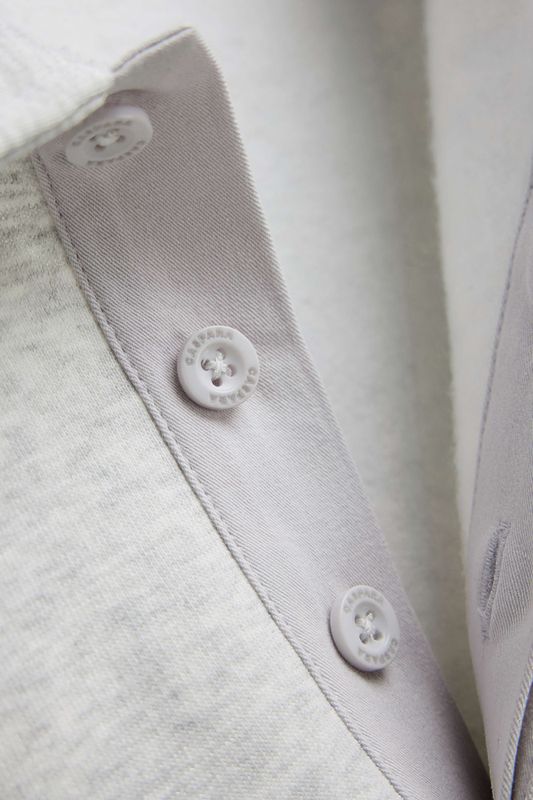 W. Racquet Club Rugby Shirt Grey Melange W. Dark Olive 