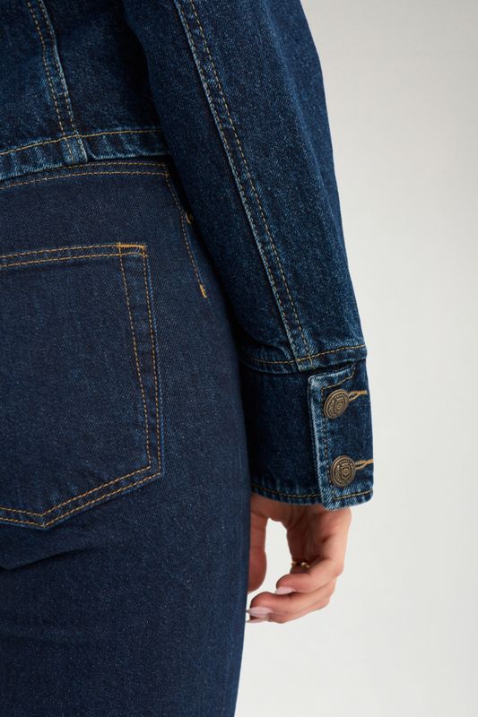 Nubillie Fitted Denim Jacket Dark Blue Denim 
