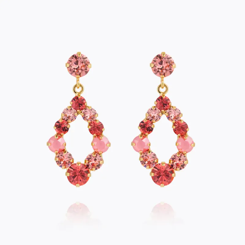 Mini Delia Earrings Gold Light Coral Combo 