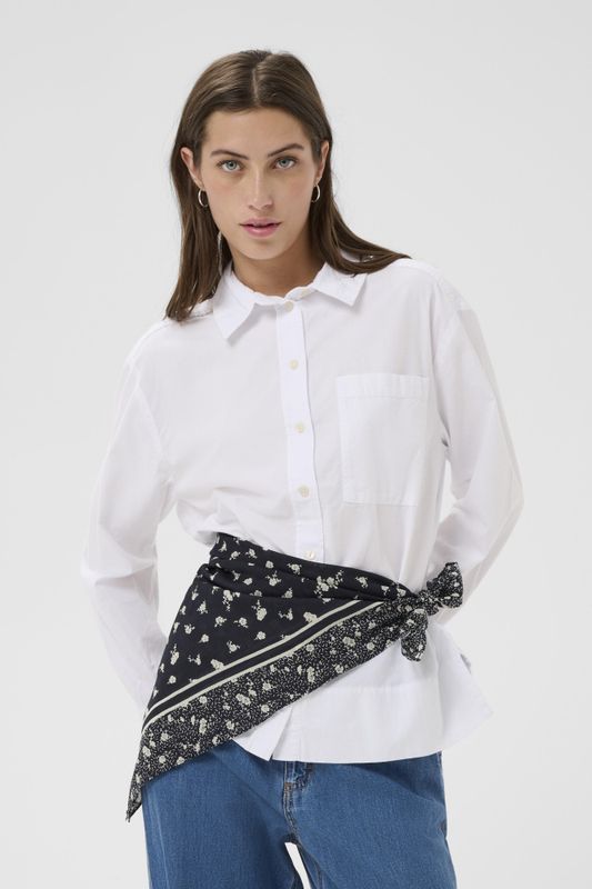 Phi Scarf Dark Navy Fragile Print 