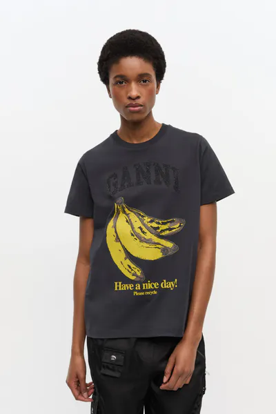 Hovedbilde Basic Cotton Jersey Banana Relaxed T-Shirt ...
