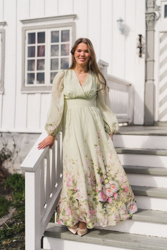 Viscose V-Neck Dress Growing Garden 