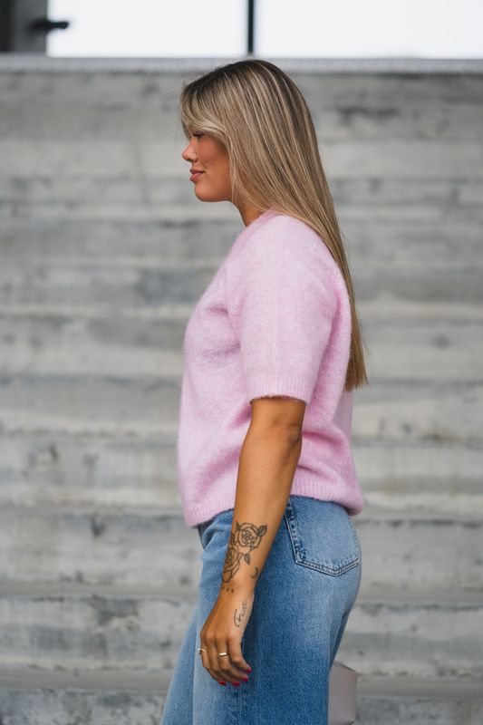Enya SS Knit Pullover Pink Lady 