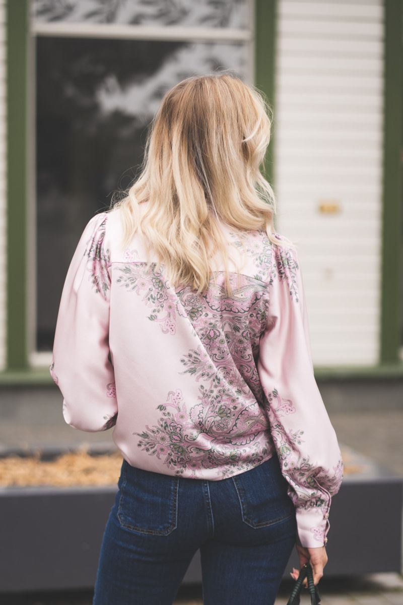 Massima Paisley Border Blouse Rose 