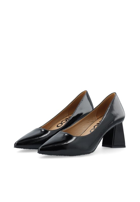Maralyn Court Shoe Faux Leather Black Patent 
