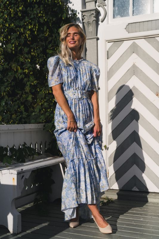 Sophie Puff Maxi Dress Wisteria Kiss 