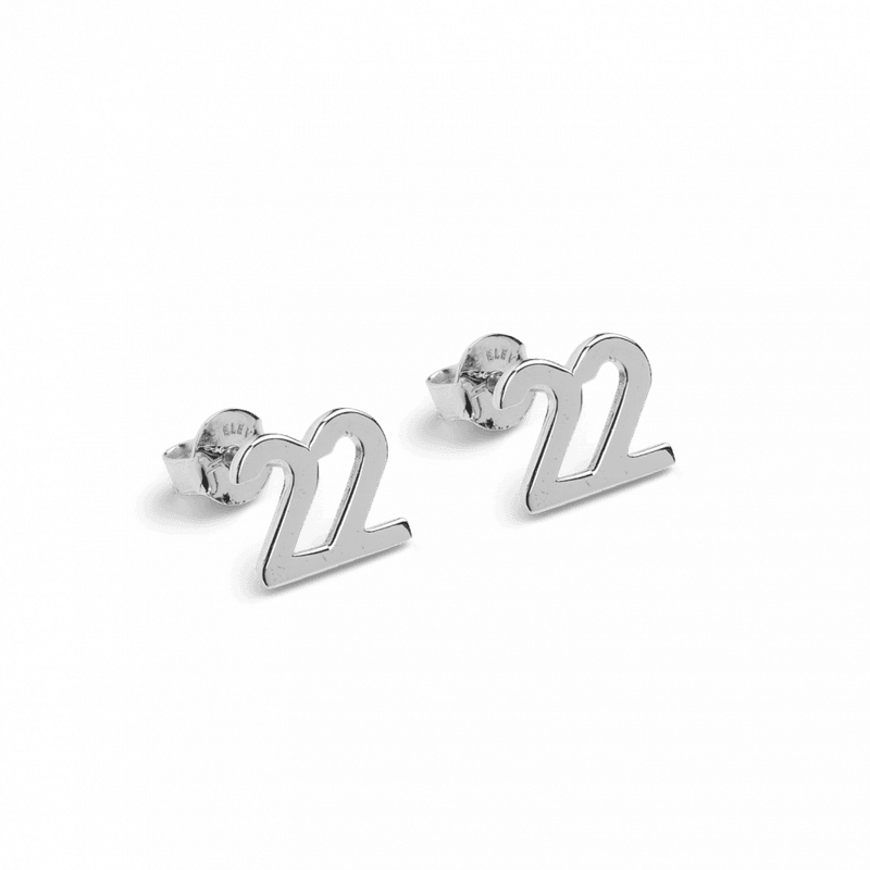 Big Number Studs Silver - 11