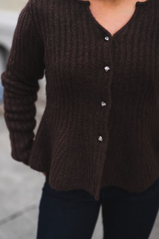 Dolly LS Knit Cardigan Coffee Bean 