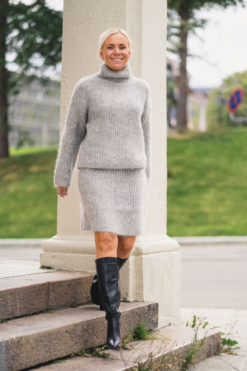 Annalisa Skirt Light Grey Melange 