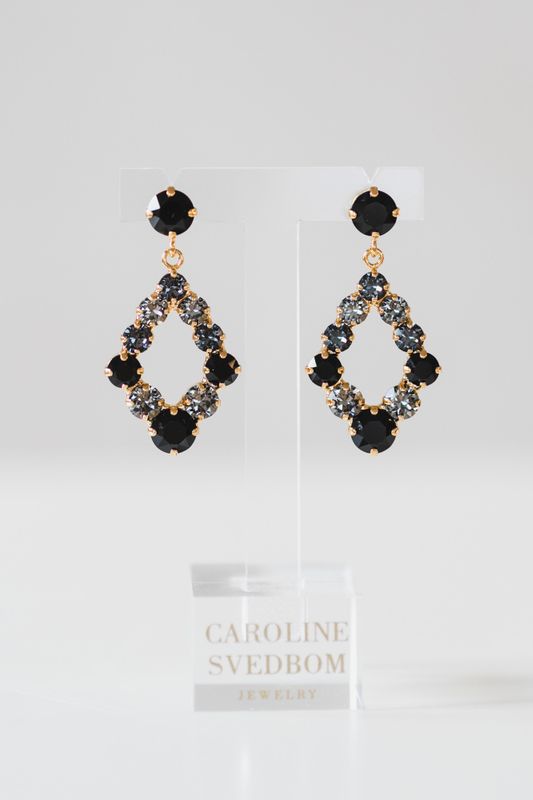 Mini Delia Earrings Gold Jet Combo 