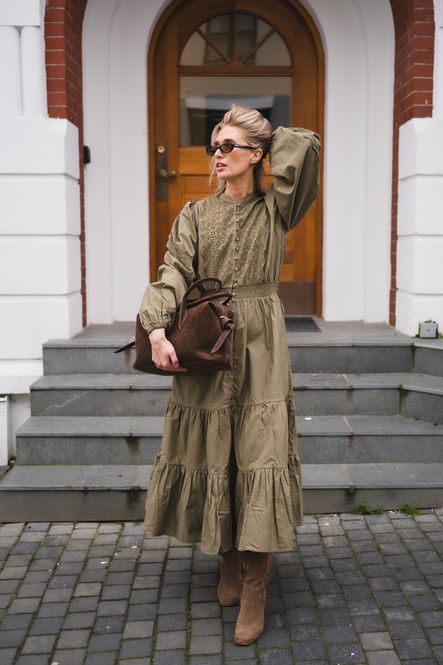 Hovedbilde Winter Cotton Midi Dress Olive 