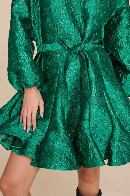 Poppi Metallic Dress Green 