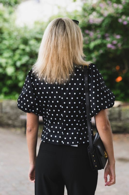 Anela Dot Blouse Black 