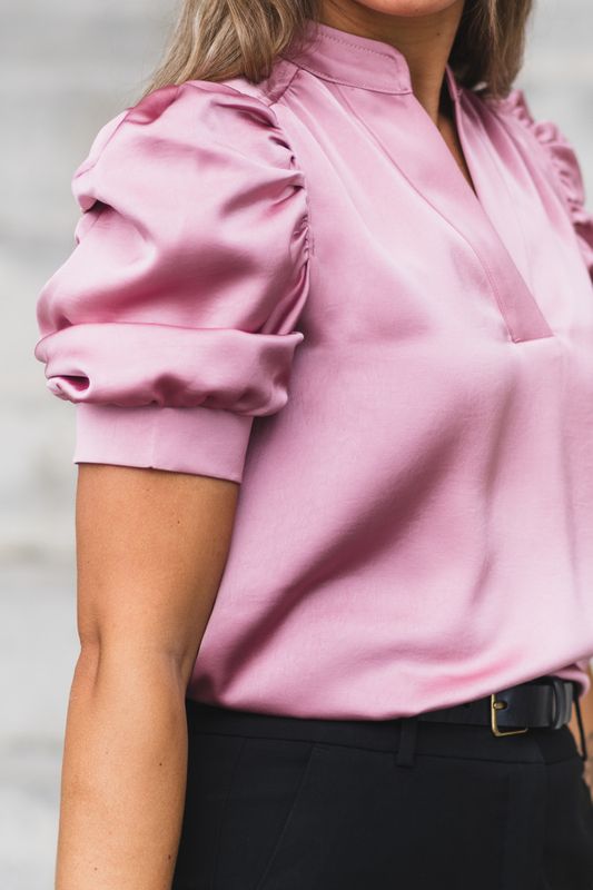 Roella Heavy Sateen Blouse Evening Rose