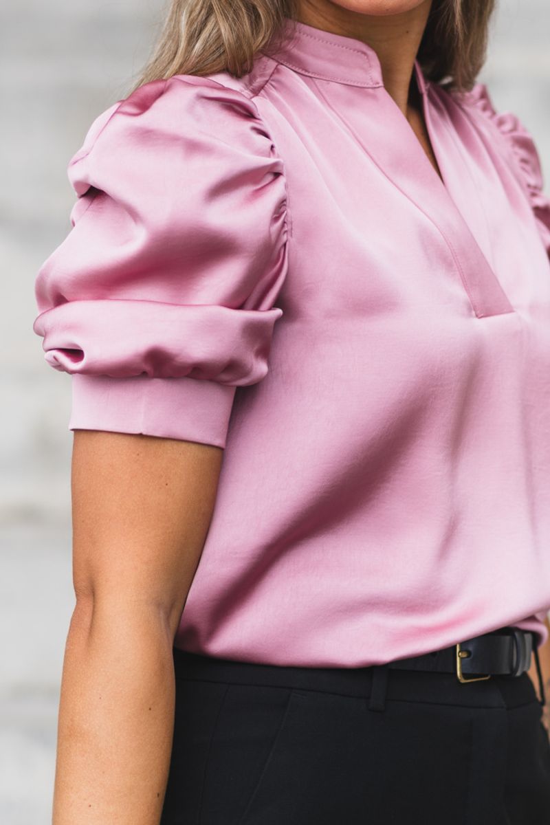 Roella Heavy Sateen Blouse Evening Rose