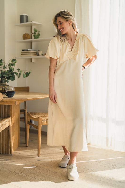 Illana Heavy Sateen Dress Light Yellow 