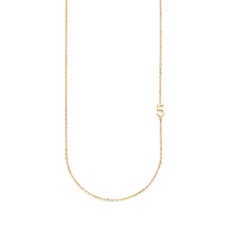 Big Number Necklace Gold - 40L - 5