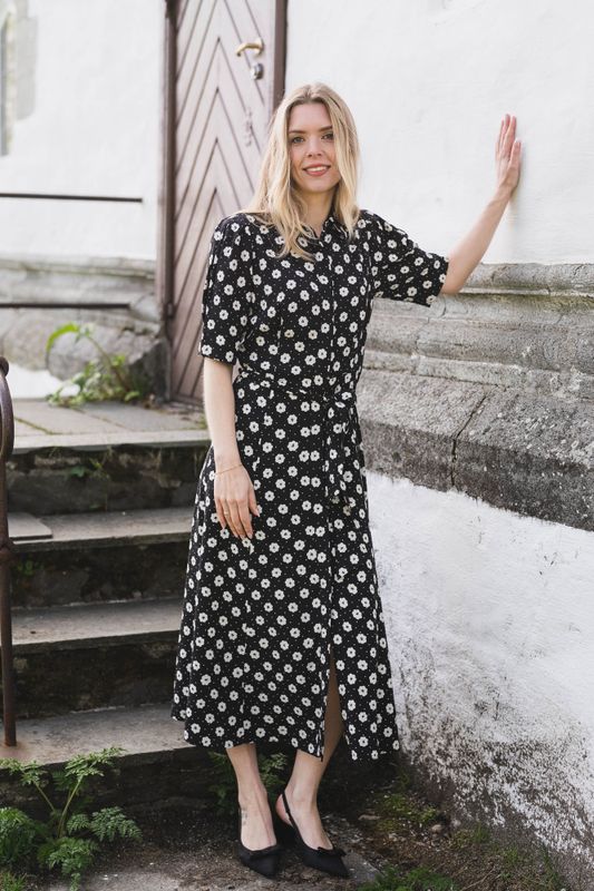 Charlotte Floral Creme Fleur Black 