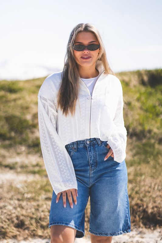 Tine Crochet Cardigan Ecru 