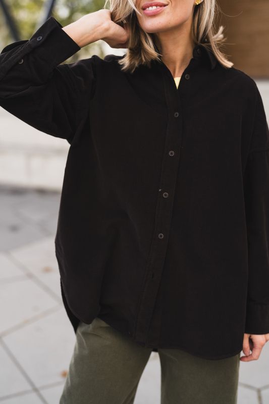 Ross Corduroy Shirt Chocolate Brown 