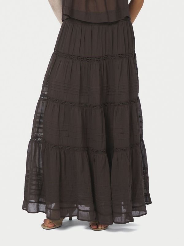 Felicia S Voile Skirt Dark Brown 