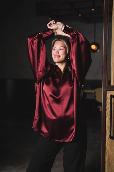 Hovedbilde Leonora Satin Blouse Cabernet 