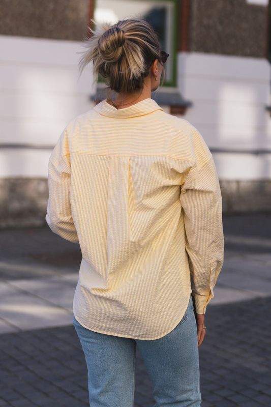 Venice Seersucker Classic Stripe Yellow Stripe 
