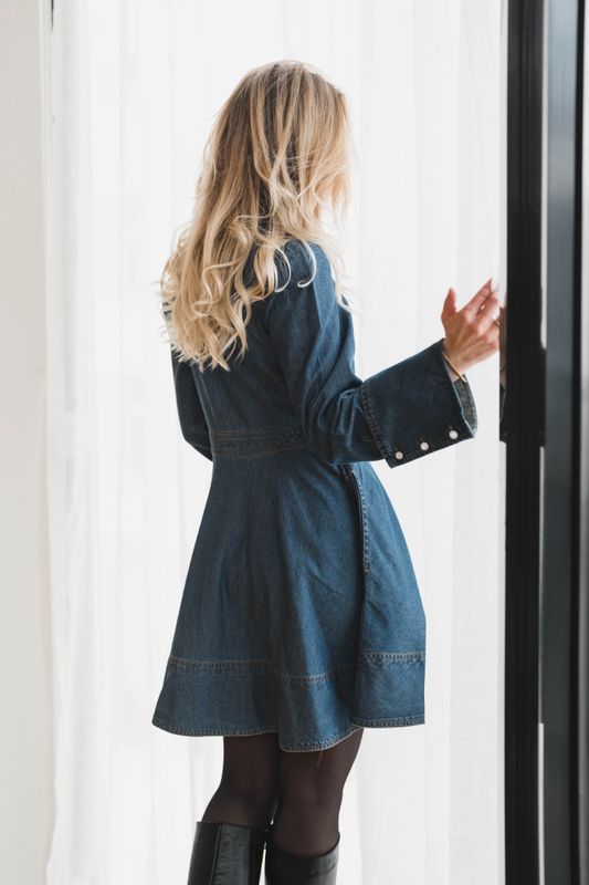 Denim Mini Dress French Blue 