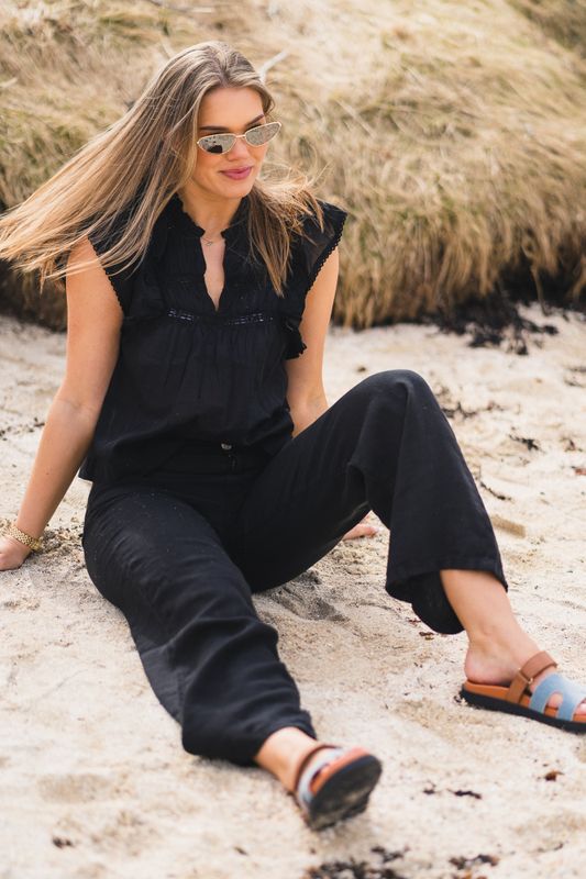 Jayla S Voile Top Black 