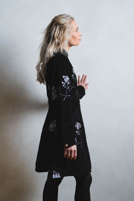 Cord Mini Dress Black 