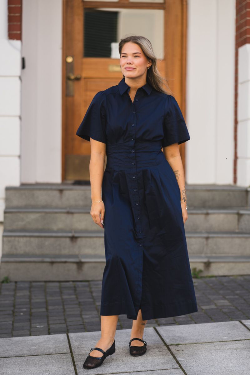 Baia Poplin Dress Navy 